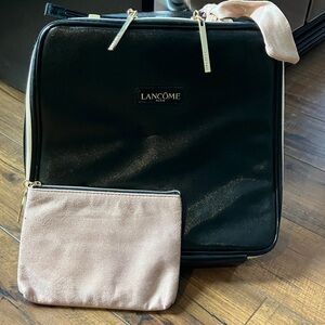 Lancôme Black Black Cosmetic/Travel Bag with Pink Pouch